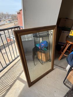 Large Wood Framed Mirror