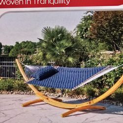 Pair weaved soft hammocks with steel stands