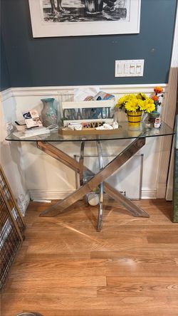 Glass console table
