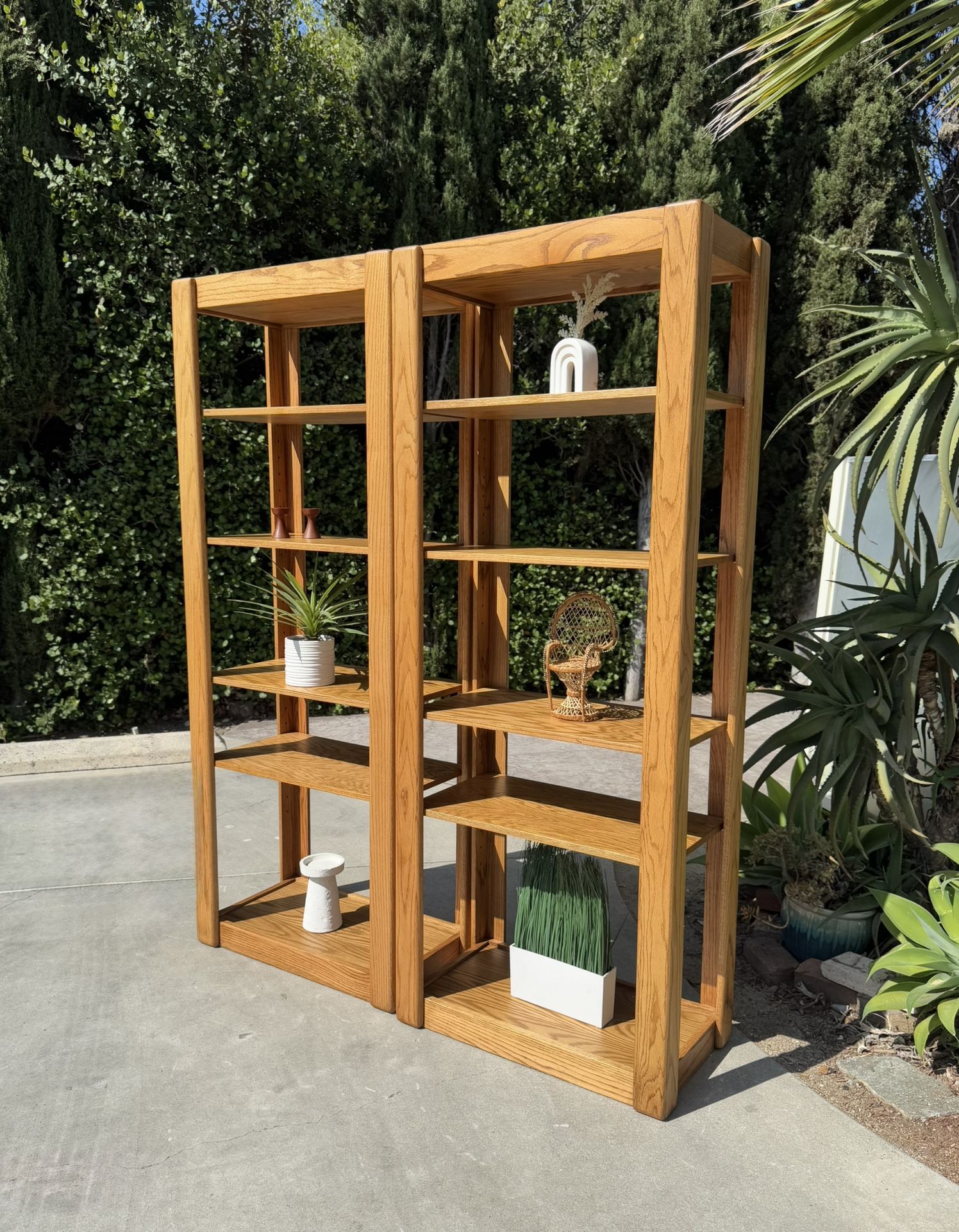 Modern Mid Century MCM Wood Bookshelf Wall Cabinet Unit Shelf Etagere