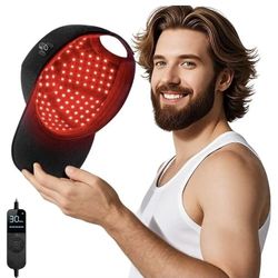 Laser Hair Growth Cap，Red Light theray for Hair, Deep Black Cap