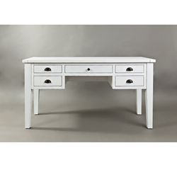 Artisan's Craft Weathered White 5-Drawer Desk