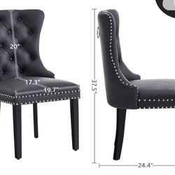 6 Leather Velvet Chairs 