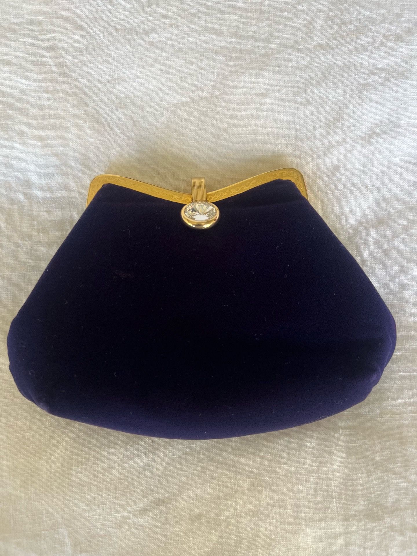 Small blue velvet evening clutch