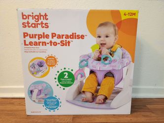Bright Starts Learn-to-Sit 2-Position Floor Seat - Purple Paradise, Unisex, Infant