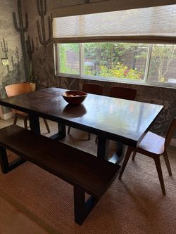 Dining room table with bench
