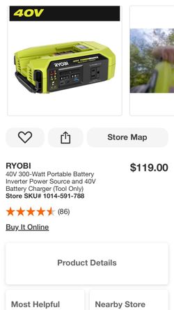 Ryobi 40v-300 watt portable battery