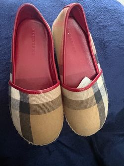 Burberry Kid Check Espadrille Flat - Off Tan EU 31 = U.S Kids 13