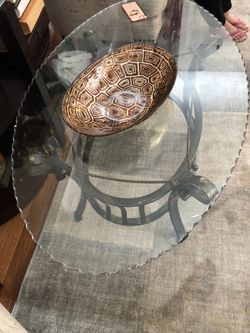 Glass and metal coffee table with 2 side tables