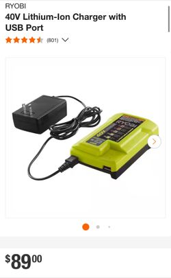 40V Lithium-Ion Charger with USB Port