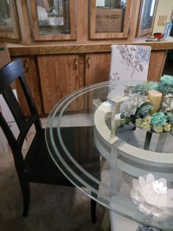Glass Top Table And Four Chairs