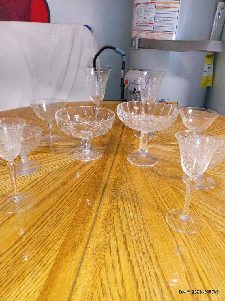mid-century Russian Crystal, Assorted Candy Dish's And Glass Collection For 