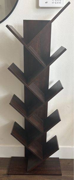 Beautiful Designer Style Espresso Wood Bookshelf Tree
