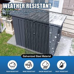 Outdoor Trash Can Storage Shed for 2 Bins Metal Garbage Bin Enclosure Waterproof Outdoor Trash Storage Cabinet Small Generator Shed for Garden Yard Ou