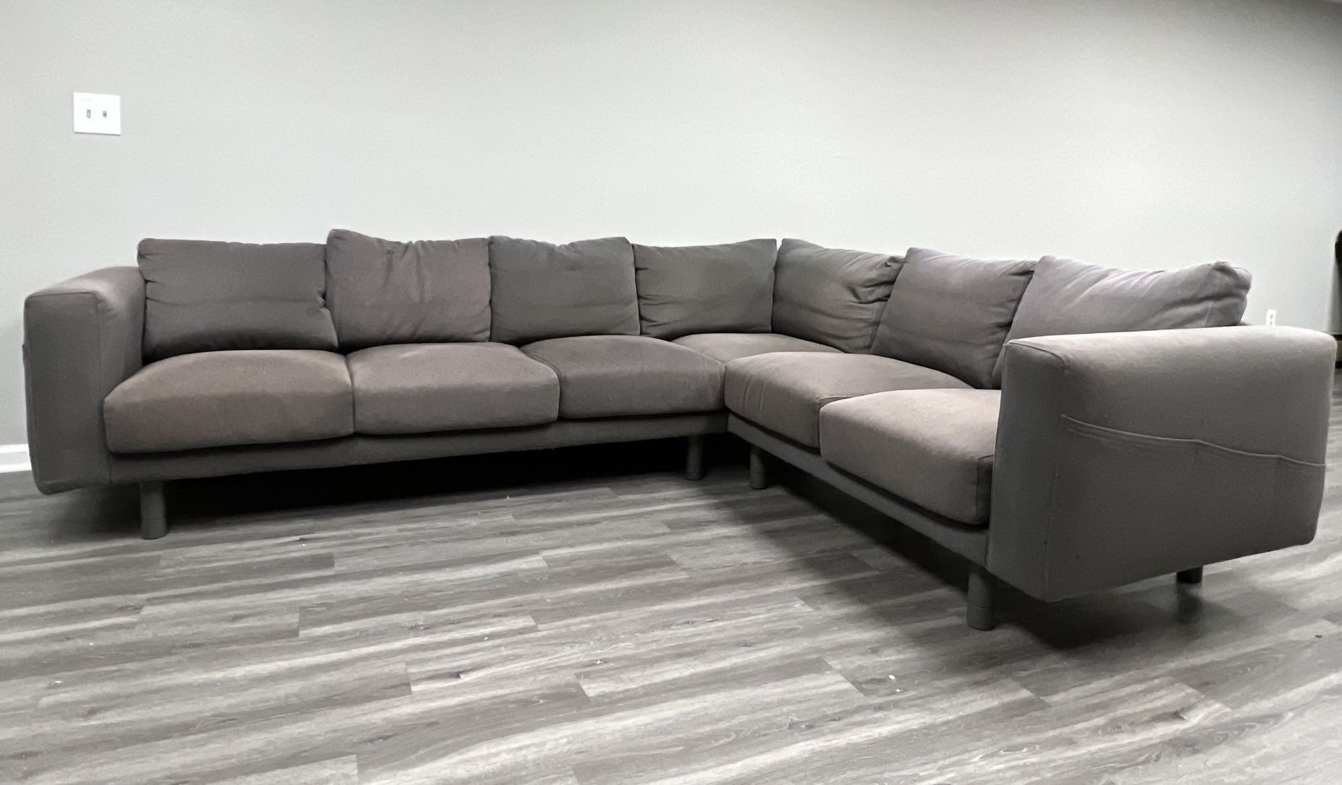 Amazing Condition - Ikea Norsberg Modern Grey Sectional Couch (Free Delivery)