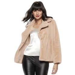 Nine West Women Fur Jacket Size Small 