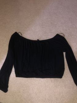 H&M Black Over the Shoulder Top Size M