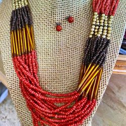 Juego Collar Aretes Piedras