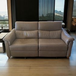 Brown Top Grain Leather Reclining Sofa Couch Italian Natuzzi Editions Astuzia C068