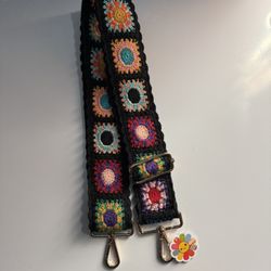 Wide Purse straps Crochet Flower Strap