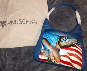 Brand New Patriotic American Eagle Hobo Style Purse By Anuschka