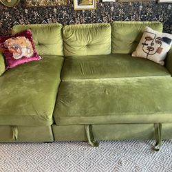 Velvet Green Pull Out Couch