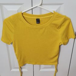 Shein Yellow Crop Top Size Medium 