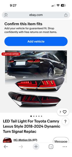 2018-2024 Camry tail lights