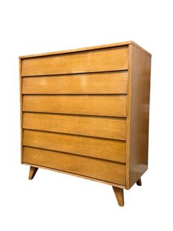 Vintage Mid Century Modern 6-Drawer Dresser Dovetailed Drawers by Kent Coffey