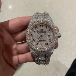 Real Iced Out Watch With Arabic Dial 