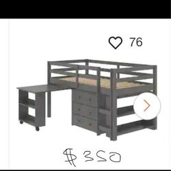 Donco Kids Dark Grey Twin Low Loft Bed