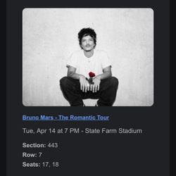 Bruno Mars Concert Tickets (2)