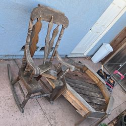 Free Wooden Rocking Chair And Garden Thing 