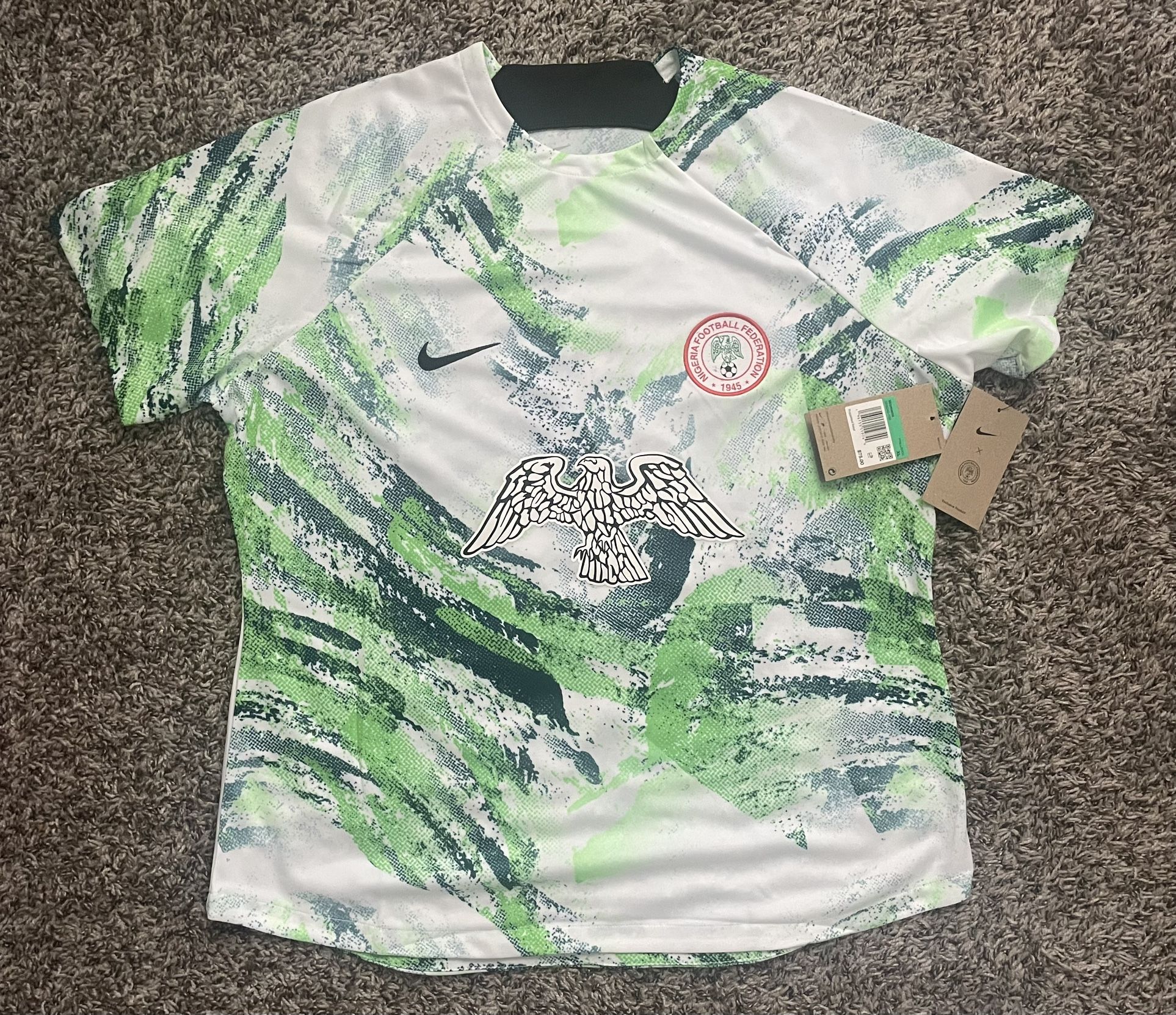 Nike Nigeria Women’s Pre Match Soccer Jersey Football Shirt World Cup Top FIFA Size XL Eagle 