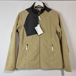 North End Women’s Casual Fleece Zip Up Jacket Stone Graphite Size Medium NWT