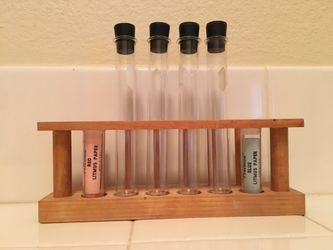 4 test tubes, rack, red & blue litmus papers