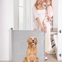 Likzest Retractable Baby Gate, Mesh Baby and Pet Gate 33" Tall, Extends up to 55