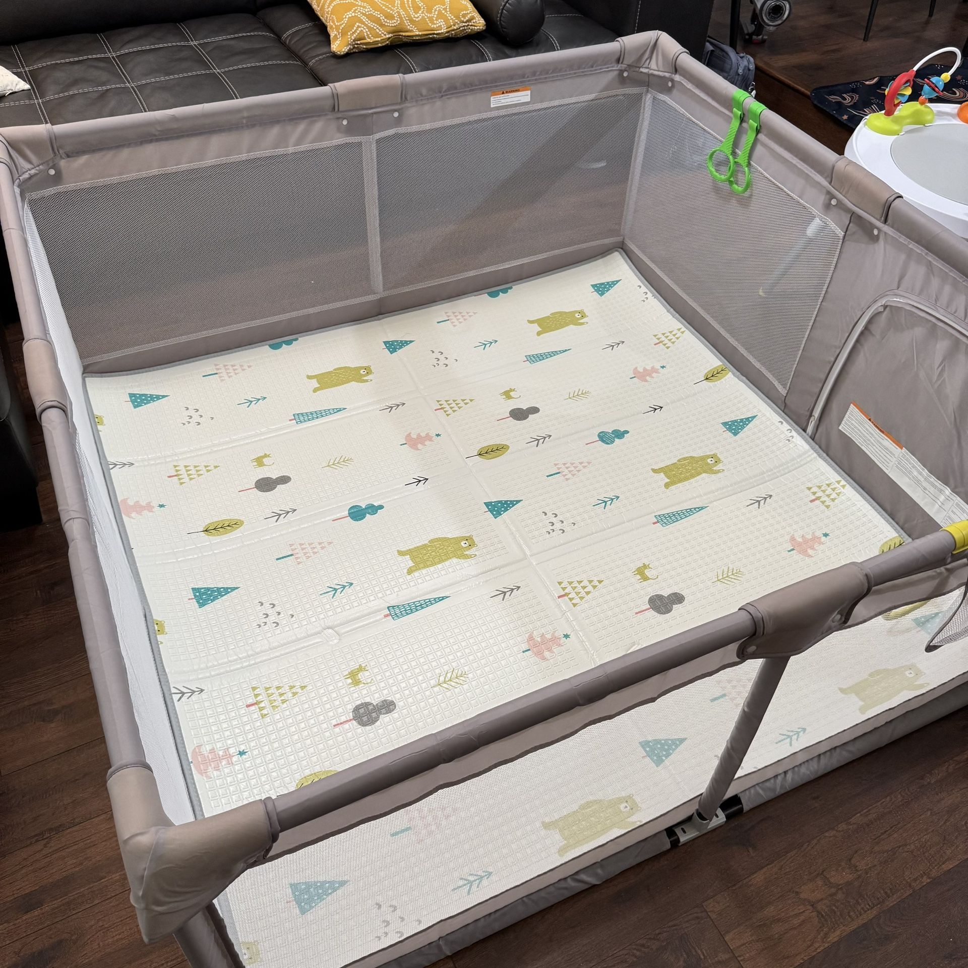 Baby Playpen with Mat, 59x59inch