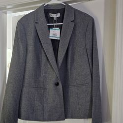 Kasper Womens Gray Blazer Size 16