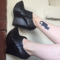 ALDO Leather Wedge Ankle Boots