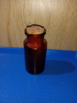 Vintage Medicine Bottle With Cork Top