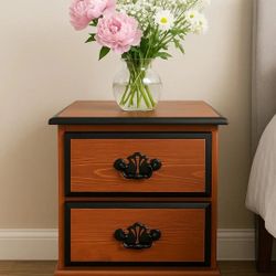Vintage 1980s Nightstand with Drawers 