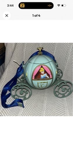 Disney Parks Cinderella's Carriage Popcorn Bucket Disney Souvenir With Strap