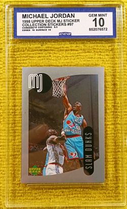 1998 Upper Deck Stickers Michael Jordan #97 Stickers CCG GM 10 Chicago Bulls