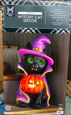 Member's Mark Pre-Lit Witchy CatCharacter Decor Halloween $29.99