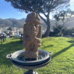 Old  Stone Carved  Art Brown Handmad 5"