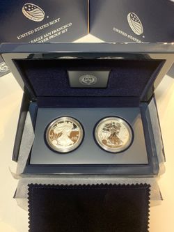 United States mint American Eagle San Francisco Two Coin Silver proof set