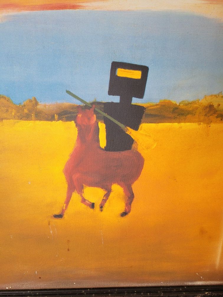 Outback steakhouse robot on horse artwork