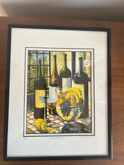 Mark Monsarrat “Wine & Fruit” Limited Edition Framed Art Print