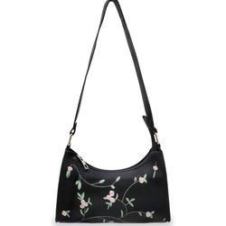Black Floral Purse/Bag/Baggette 